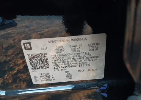 2019 Cadillac Xt4 Luxury from USA, damaged, VIN 1GYAZAR40KF199566